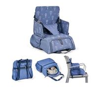 MS BabyWorld - Booster Bag Stars | Elevador de Viaje Portátil 2 en 1 con Arnés de 5 Puntos | Mochila Convertible en Bandolera | Bolsillo Térmico, Dispensador de Pañuelos y Espacio para Utensilios