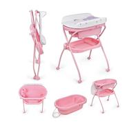 MS BabyWorld - Bubble - Bañera Ergonómica para Bebé con Patas | Cambiador Impermeable Acolchado | Cierre Compacto | Organizador | 4 Ruedas con Frenos