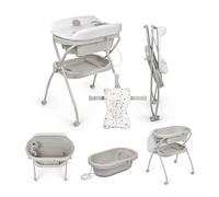 MS BabyWorld - BUBBLE + COJÍN REDUCTOR - Bañera Ergonómica para Bebé con Patas | Cambiador Impermeable Acolchado | Cierre Compacto | Organizador | 4 Ruedas con Frenos