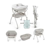 MS BabyWorld - BUBBLE + COJÍN REDUCTOR - Bañera Ergonómica para Bebé con Patas | Cambiador Impermeable Acolchado | Cierre Compacto | Organizador | 4 Ruedas con Frenos