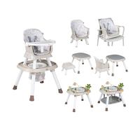 MS BabyWorld - Centro de Juegos 7 en 1 - Trona | Taburete | Silla | Alzador | Asiento Giratorio | Mesa de Juegos | Juguetes Interactivos