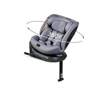MS BabyWorld - DENVER - Silla de coche I-Size Grupo 0/1/2/3 | 40-150 cm | Isofix y Top Tether | Nacimiento a 12 años (0-36 kg) | A contramarcha hasta 18 kg | Giratoria 360º Universal (Gris)