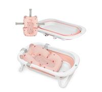 MS BabyWorld - Flex + Cojín Reductor | Bañera Plegable para Bebé con Patas y Cojín Reductor Adaptable | Bañera para Bebé Fácil de Guardar | Portátil para Casa o para Llevar de Viaje
