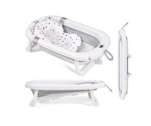 Ms Babyworld - FLEX + TERMÓMETRO + COJÍN - Bañera Flexible Plegable | Hasta 24 meses | Termómetro | Cojín Asiento Reductor para Recien Nacido | Patas Antideslizante | Indicador de Temperatura