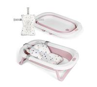 MS Fold + Cojín Reductor - Bañera Plegable para Bebé con Patas y Cojín Reductor Adaptable - Bañera para Bebé Fácil de Guardar - Portátil para Casa o para Llevar de Viaje