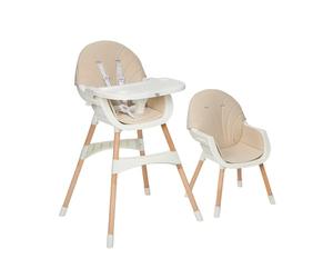 MS BabyWorld - MIKA - Trona para Bebé 3 en 1 | Convertible en Alzador y Silla | Asiento Acolchado | Plegable y Evolutiva