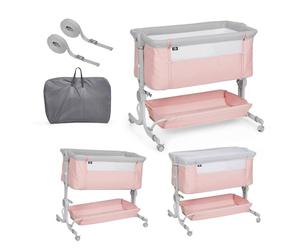 ms BabyWorld - Minicuna Colecho Comfy - Regulable multialturas y reclinable | Colchón Incluido | Mosquitera de Serie | Seguridad y Confort para bebé