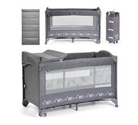 ms BabyWorld - Oxford - Cuna de Viaje y Colecho 2 en 1 | Altura Regulable | Cambiador Incorporado | Mosquitera Incluida | Plegable y Transportable | Unisex | Fácil Montaje y Compacta