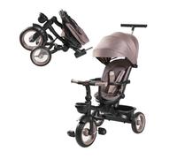 MS BabyWorld PEDALIN - Triciclo Evolutivo Bebé Plegable 1-5 Años con Asiento Reclinable y Reversible - Acompaña el Crecimiento, Freno y cinturón Seguro de 5 Puntos y Barra de protección (Chocolate)