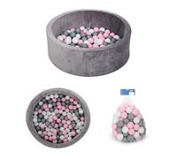 MS BabyWorld - Piscina de Bolas Misti - Piscina de Espuma Redonda para Bebé | +100 Bolas Incluidas | Parque Sensorial | Acolchada y Suave al Tacto | Ideal para Interiores