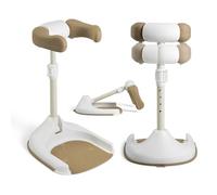 Ms BabyWorld - Soporte de baño y ducha para bebé - base antideslizante, altura y anchura ajustable - Plegable - Torre Bañera Ajustable para Bebé - Ayuda la transición a la ducha de pie +6meses (Beige)