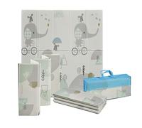 MS BabyWorld - Trendy - Alfombra de Juegos para Bebé 3 tamaños a elegir- Doble Cara, Tapete Muy acolchado (1cm Grosos), Plegable y con Bolsa de transporte (Selva/Elephant, 120 * 120)