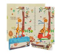 MS BabyWorld - Trendy - Alfombra de Juegos para Bebé 120x120 cm - Doble Cara, Tapete Muy acolchado (1cm Grosos), Plegable y con Bolsa de transporte