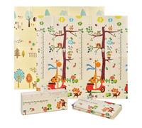 MS BabyWorld - Trendy - Alfombra de Juegos para Bebé 180x200 cm - Doble Cara, Tapete Muy acolchado (1cm Grosos), Plegable y con Bolsa de transporte