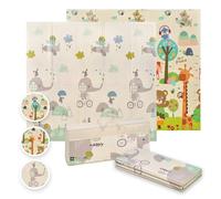 MS BabyWorld - Trendy - Alfombra de Juegos para Bebé 180x200 cm - Doble Cara, Tapete Muy acolchado (1cm Grosos), Plegable y con Bolsa de transporte