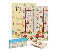 MS Trendy - Alfombra de Juegos para Bebé 180x120 cm - Doble Cara, Tapete Muy acolchado (1cm Grosos), Plegable y con Bolsa de transporte