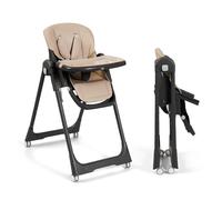Ms BabyWorld - Trona Para Bebe Evolutiva Tasty | 7 Posiciones De Altura y 3 De Reclinación | Bandeja Extraíble y Reposapiés Regulable | Portatil, Plegable, Hasta 3 años (Arena)
