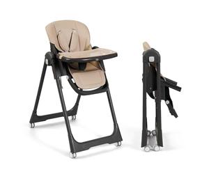 Ms BabyWorld - Trona Para Bebe Evolutiva Tasty | 7 Posiciones De Altura y 3 De Reclinación | Bandeja Extraíble y Reposapiés Regulable | Portatil, Plegable, Hasta 3 años (Arena)