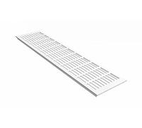 MS Beschläge Cubierta para radiador 130mm de ancho, rejilla de ventilación de aluminio blanco RAL9016 con recubrimiento en polvo, chapa de 30x5mm con perforaciones, rejilla de aireación de entrada y