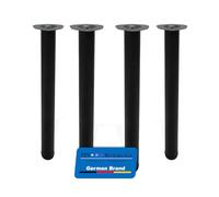 MS Beschläge Juego de 4 patas de mesa de metal, 710 mm, altura regulable, diámetro de 60 mm, color negro mate, se puede acortar individualmente, patas de mesa para cocina, oficina, mesa de comedor