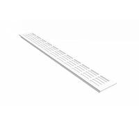 MS Beschläge Rejilla de ventilación de aluminio con recubrimiento en polvo, Blanco RAL9016, chapa perforada, Blanco tráfico, 80 mm de ancho, ventilación de puerta, cubierta de calefacción, ventilación