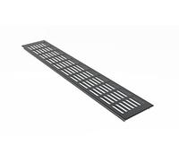MS Beschläge Rejilla de ventilación de aluminio con recubrimiento en polvo, color antracita RAL7016, 100 m de ancho, rejilla de ventilación (600 mm)