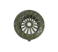 MS Beschläge Rejilla de ventilación de aspecto antiguo, rejilla de ventilación, antiinsectos, rejilla de conexión para edificios antiguos (verde, tamaño de conexión 125 mm)