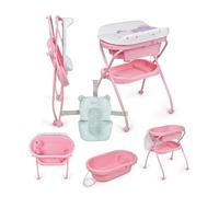 Ms Bubble + Reductor - Bañera Bebé Ergonómica con Patas y Cambiador Impermeable Acolchado con Cierre Compacto, Organizador, 4 Ruedas con Frenos.
