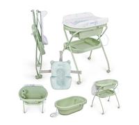Ms Bubble + Reductor - Bañera Bebé Ergonómica con Patas y Cambiador Impermeable Acolchado con Cierre Compacto, Organizador, 4 Ruedas con Frenos.