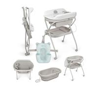 Ms Bubble + Reductor - Bañera Bebé Ergonómica con Patas y Cambiador Impermeable Acolchado con Cierre Compacto, Organizador, 4 Ruedas con Frenos.
