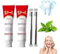 MS DRWIKEY Sp-6 Probiotics - Pasta de dientes blanca brillante, súper probiótico-6 ultra blanqueadora, pasta de dientes para cuidado de limpieza profunda, removedor de manchas para dientes, aliento