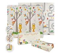 MS Fancy - Alfombra de Juegos para Bebé 180x200 cm - Doble Cara, Tapete Muy acolchado (1.5 cm Grosos), Plegable y con Bolsa de transporte