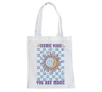 ms móvil shop Bolsa de tela Blanca con Asas Largas 33 x 36 cm Cosmic Vibes you are magic | Tote Bag Aesthetic