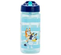 ms móvil shop Botella Square 510 ml Bluey y Bingo Cool Day con Pajita Incorporada | Producto Oficial Ludo BBC Studios