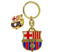 ms móvil shop Llavero Oficial Barcelona FC con Pin Extra con Circonita | Escudo Metálico Dorado | Tamaño 90 mm | Accesorio Resistente para Llaves y Mochila | Regalo para Aficionados