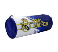 ms móvil shop Portatodo Real Madrid Estuche 22x8cm Cilíndrico Escolar para Niños o para La Universidad Escudo Real Madrid Color Azul y Blanco | Producto Oficial