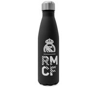 ms móvil shop Real Madrid Botella Cantimplora de Agua de Acero, Cierre Hermético, 500ml Color Negro Escudo RMCF | Producto Oficial