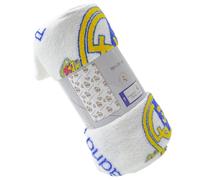 ms móvil shop Real Madrid Manta Coralina de 150x95 cm 100% Polyester - Estampado Fondo Blanco Escudos R.M C.F. | Producto Oficial