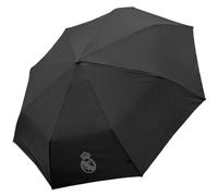 ms móvil shop Real Madrid Paraguas plegable de Caballero Fútbol sombrilla de viaje color negro, paraguas grande portátil compacto para sol y lluvia, paraguas hombre y mujer, resistente al viento