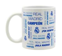 ms móvil shop Taza Café Real Madrid Cerámica Desayuno Color Blanco FRASES ¡Hala Madrid! ¡Por Siempre! 330ml - Apto para Lavavajillas y Microondas | Producto Oficial