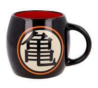 ms móvil shop Taza Oficial DBZ Símbolo Kame | Diseño Ovalado en Cerámica 380 ml | Color Negro con Interior Rojo | Producto Licenciado | Regalo Ideal para Fans del Anime | Uso Diario o Colección