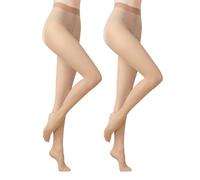 Ms.Myland 2 pares de medias transparentes para mujer, 1 Den ultra finas de nailon suave, bragas regulares, multicolor, de alta transparencia, antideslizantes
