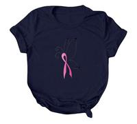 Ms Printing Camiseta Mes Internacional de Conciencia para el Cáncer de Mama Pendientes Bisutería, marine, L
