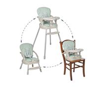 MS - Trona para bebe BELLY convertible en alzador y en silla- 3 en 1- Trona plegable MS con asiento acolchado Verde
