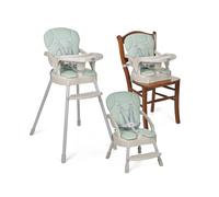 MS - Trona para bebe BELLY Y SPOON - convertible en alzador y en silla- 3 en 1- Trona plegable MS con asiento acolchado (3 COLORES) - Portátil, estable y segura (BELLY VERDE)