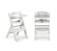 ms Trona para bebé de Madera Full de, Evolutiva, Silla Alta, Ergonómica, Regulable, Segura, Blanco/Blanco