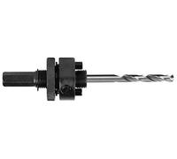 MS-Warenvertrieb MX200081HSB - Adaptador hexagonal para sierras de corona bimetálicas y multiusos (diámetro 32-210 mm, incluye broca de centrado HSS, 11 mm)