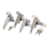 MS308 Cerradura de pestillo for manija de gabinete, caja de distribución, interruptor giratorio de 2 llaves for panel eléctrico industrial (1 unidad)(Zinc alloy,308-3)
