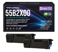 MS331 MS431 MX331 MX431 Cartuchos tóner 55B2000 55B2H00 55B2X00 Tóner para Lexmark MS431dn MS431dw MX431adn MX432adwe MS331dn MX331adn Impresoras con Chip 20.000 páginas