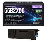 MS331 MS431 MX331 MX431 Cartuchos tóner 55B2000 55B2H00 55B2X00 Tóner para Lexmark MS431dn MS431dw MX431adn MX432adwe MS331dn MX331adn Impresoras con Chip 20.000 páginas